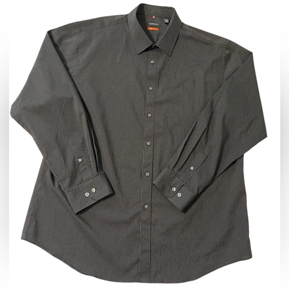 Van Heusen Men's Regular-Fit Black Strip XL Button Dress Shirt 17-17 1/4